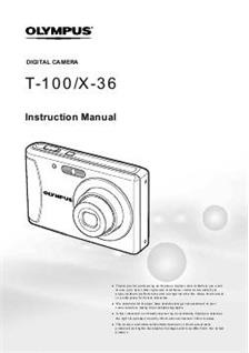 Olympus T 100 manual. Camera Instructions.